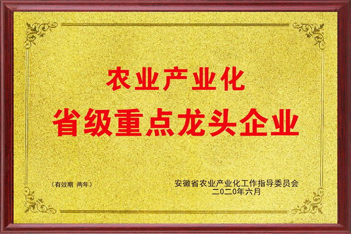 農業(yè)產(chǎn)業(yè)化省級重點(diǎn)龍頭企業(yè)